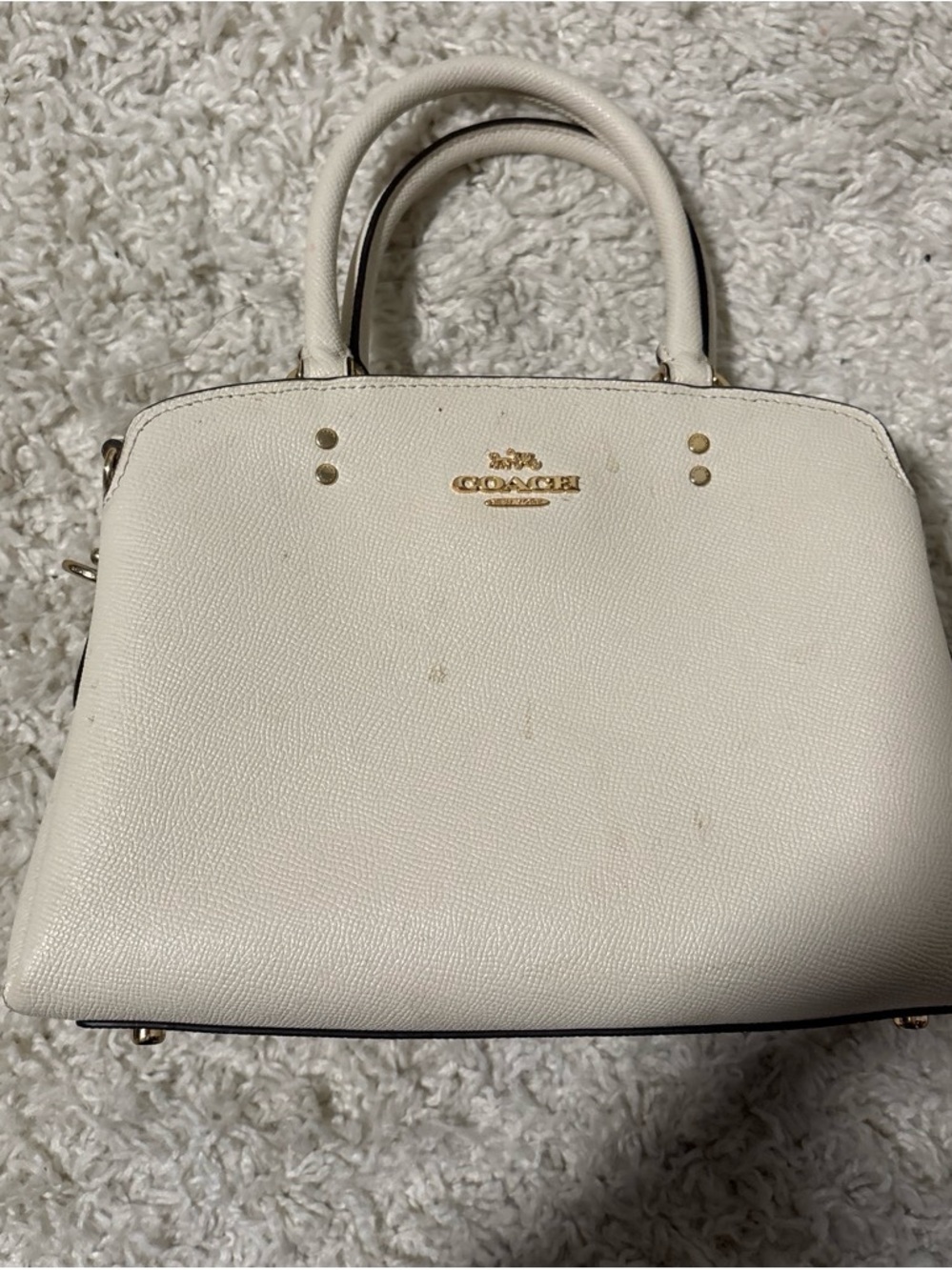 Coach Cream Leather Satchel with Gold Hardware - Picture 2 of 4